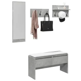 Muebles de recibidor 4 pzas madera de ingeniería gris hormigón by , Benches for halls and storage - Ref: Foro24-847922, Price...