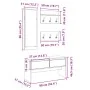 Muebles de recibidor 4 pzas madera de ingeniería gris hormigón de , Bancos para recibidores y almacenamiento - Ref: Foro24-84...