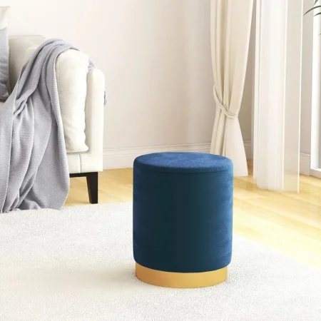 Taburete redondo con almacenaje terciopelo azul by , Folding stools and chairs - Ref: Foro24-340284, Price: 49,53 €, Discount: %