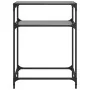 Mesa consola con superficie de vidrio negro acero 60x35x81 cm by , console tables - Ref: Foro24-846023, Price: 48,40 €, Disco...