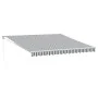 Toldo retráctil aluminio y tela gris antracita y blanco 4x3 m by , Awnings - Ref: Foro24-3216105, Price: 288,20 €, Discount: %