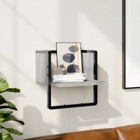 Estante de pared con barra gris Sonoma 30x25x30 cm by , Shelves and shelves - Ref: Foro24-836281, Price: 11,95 €, Discount: %
