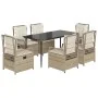 Set comedor de jardín 7 pzas con cojines ratán sintético beige de , Conjuntos de jardín - Ref: Foro24-3263017, Precio: 701,88...