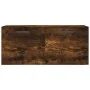 Armario de pared madera ingeniería roble ahumado 80x36,5x35 cm by , Lockers and storage cabinets - Ref: Foro24-830089, Price:...
