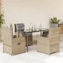 Set comedor de jardín 5 pzas con cojines ratán sintético beige by , Garden sets - Ref: Foro24-3262870, Price: 543,83 €, Disco...