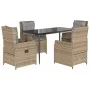 Set comedor de jardín 5 pzas con cojines ratán sintético beige by , Garden sets - Ref: Foro24-3262870, Price: 543,83 €, Disco...