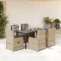 Set comedor de jardín 7 pzas con cojines ratán sintético beige by , Garden sets - Ref: Foro24-3262879, Price: 769,11 €, Disco...