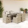 Set comedor de jardín 7 pzas con cojines ratán sintético beige by , Garden sets - Ref: Foro24-3262893, Price: 812,91 €, Disco...