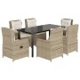 Set comedor de jardín 7 pzas con cojines ratán sintético beige by , Garden sets - Ref: Foro24-3262893, Price: 812,91 €, Disco...