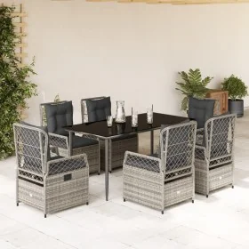 Set comedor jardín 7 pzas y cojines ratán sintético gris von , Gartensets - Ref: Foro24-3262989, Preis: 704,66 €, Rabatt: %