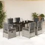 Set comedor jardín 7 pzas y cojines ratán sintético gris de , Conjuntos de jardín - Ref: Foro24-3262989, Precio: 705,50 €, De...