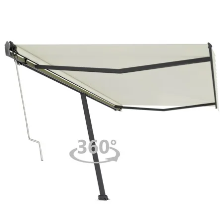 Toldo de pie automático crema 500x350 cm by , Awnings - Ref: Foro24-3069867, Price: 659,22 €, Discount: %