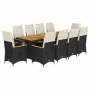 Set de mesa y sillas de jardín 11 pzas y cojines ratán PE negro von , Gartensets - Ref: Foro24-3277251, Preis: 1,00 €, Rabatt: %
