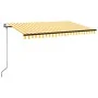 Toldo retráctil automático amarillo y blanco 400x350 cm de , Toldos - Ref: Foro24-3069188, Precio: 444,24 €, Descuento: %