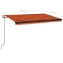 Toldo automático LED sensor de viento naranja marrón 400x350 cm by , Awnings - Ref: Foro24-3069195, Price: 962,17 €, Discount: %