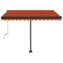 Toldo automático LED sensor de viento naranja marrón 350x250 cm by , Awnings - Ref: Foro24-3069735, Price: 599,22 €, Discount: %