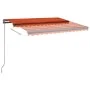 Toldo automático LED sensor de viento naranja marrón 350x250 cm by , Awnings - Ref: Foro24-3069735, Price: 599,22 €, Discount: %