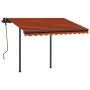 Toldo automático LED sensor de viento naranja y marrón 3,5x2,5m by , Awnings - Ref: Foro24-3070135, Price: 578,55 €, Discount: %