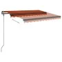 Toldo automático LED sensor de viento naranja y marrón 3,5x2,5m by , Awnings - Ref: Foro24-3070135, Price: 578,55 €, Discount: %
