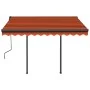 Toldo automático LED sensor de viento naranja y marrón 3,5x2,5m by , Awnings - Ref: Foro24-3070135, Price: 578,55 €, Discount: %