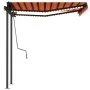 Toldo automático LED sensor de viento naranja y marrón 3,5x2,5m by , Awnings - Ref: Foro24-3070135, Price: 578,55 €, Discount: %