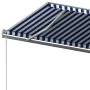 Toldo retráctil automático con postes azul y blanco 6x3,5 m by , Awnings - Ref: Foro24-3070286, Price: 832,77 €, Discount: %