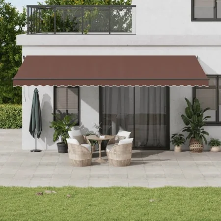 Toldo retráctil automático marrón 600x350 cm by , Awnings - Ref: Foro24-3215417, Price: 736,16 €, Discount: %