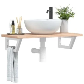 Estante de lavabo de pared de acero y madera maciza de roble von , Badezimmerwaschtische - Ref: Foro24-3302330, Preis: 69,09 ...