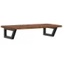 Estante de lavabo de pared de acero y madera maciza de roble de , Tocadores de baño - Ref: Foro24-3302347, Precio: 81,32 €, D...