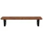 Estante de lavabo de pared de acero y madera maciza de roble de , Tocadores de baño - Ref: Foro24-3302347, Precio: 81,32 €, D...
