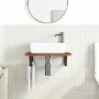 Estante de lavabo de pared de acero y madera maciza de roble by , bathroom vanities - Ref: Foro24-3302351, Price: 78,23 €, Di...