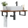Estante de lavabo de pared de acero y madera maciza de roble by , bathroom vanities - Ref: Foro24-3302345, Price: 80,56 €, Di...