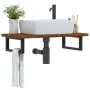 Estante de lavabo de pared de acero y madera maciza de roble by , bathroom vanities - Ref: Foro24-3302345, Price: 80,56 €, Di...