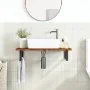 Estante de lavabo de pared de acero y madera maciza de roble by , bathroom vanities - Ref: Foro24-3302345, Price: 80,56 €, Di...