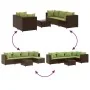 Set muebles de jardín 6 piezas y cojines ratán sintético marrón by , Garden sets - Ref: Foro24-3308022, Price: 396,09 €, Disc...