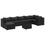 Set de muebles de jardín 8 pzas y cojines ratán sintético negro de , Conjuntos de jardín - Ref: Foro24-3308235, Precio: 593,5...