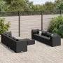 Set de muebles de jardín 9 pzas y cojines ratán sintético negro de , Conjuntos de jardín - Ref: Foro24-3308043, Precio: 703,5...