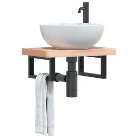 Soportes estante de lavabo 2 uds rectangular acero negro by , Supports and crossbars - Ref: Foro24-4007269, Price: 30,81 €, D...