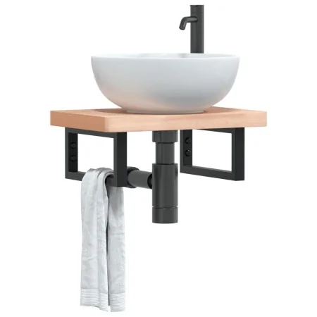 Soportes estante de lavabo 2 uds rectangular acero negro de , Soportes y travesaños - Ref: Foro24-4007269, Precio: 30,81 €, D...