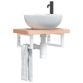 Soportes estante de lavabo 2 uds rectangular acero blanco by , Supports and crossbars - Ref: Foro24-4007262, Price: 30,95 €, ...
