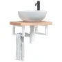 Soportes estante de lavabo 2 uds rectangular acero blanco by , Supports and crossbars - Ref: Foro24-4007262, Price: 30,95 €, ...