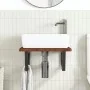 Estante de lavabo de pared de acero y madera maciza de roble von , Badezimmerwaschtische - Ref: Foro24-3302403, Preis: 81,23 ...