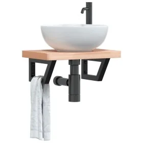 Soportes estante de lavabo 2 unidades trapecio acero negro de , Soportes y travesaños - Ref: Foro24-4007283, Precio: 31,47 €,...