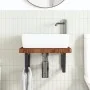 Estante de lavabo de pared de acero y madera maciza de roble de , Tocadores de baño - Ref: Foro24-3302415, Precio: 103,89 €, ...