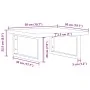 Estante de lavabo de pared de acero y madera maciza de roble de , Tocadores de baño - Ref: Foro24-3302393, Precio: 93,68 €, D...