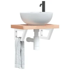 Soportes estante de lavabo 2 unidades trapecio acero blanco de , Soportes y travesaños - Ref: Foro24-4007276, Precio: 28,31 €...