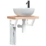 Soportes estante de lavabo 2 unidades trapecio acero blanco by , Supports and crossbars - Ref: Foro24-4007276, Price: 28,31 €...