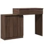 Tocador con luces LED marrón roble 115x37x110,5 cm de , Tocadores para dormitorios - Ref: Foro24-848233, Precio: 124,96 €, De...