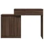 Tocador con luces LED marrón roble 115x37x110,5 cm de , Tocadores para dormitorios - Ref: Foro24-848233, Precio: 124,96 €, De...