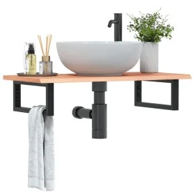 Estante de lavabo de pared de acero y madera maciza de roble von , Badezimmerwaschtische - Ref: Foro24-3302565, Preis: 86,25 ...